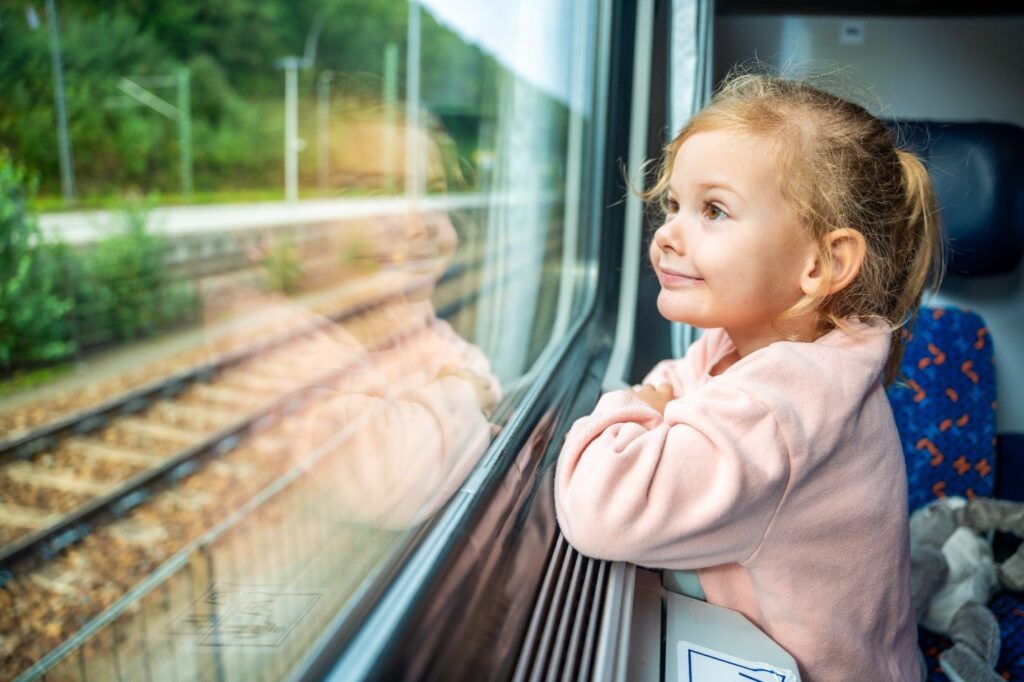 Little girl on train safety